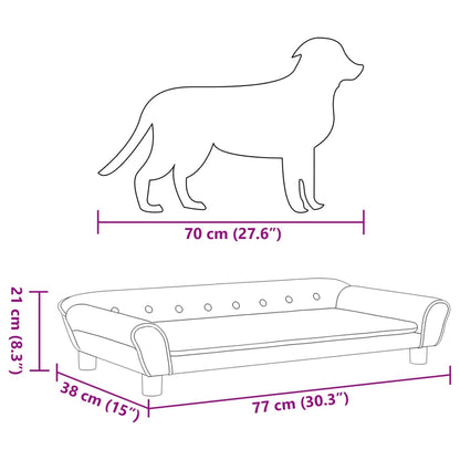 Cama Para Perros De Terciopelo Gris Oscuro 100x50x21 Cm / Vetonek_1
