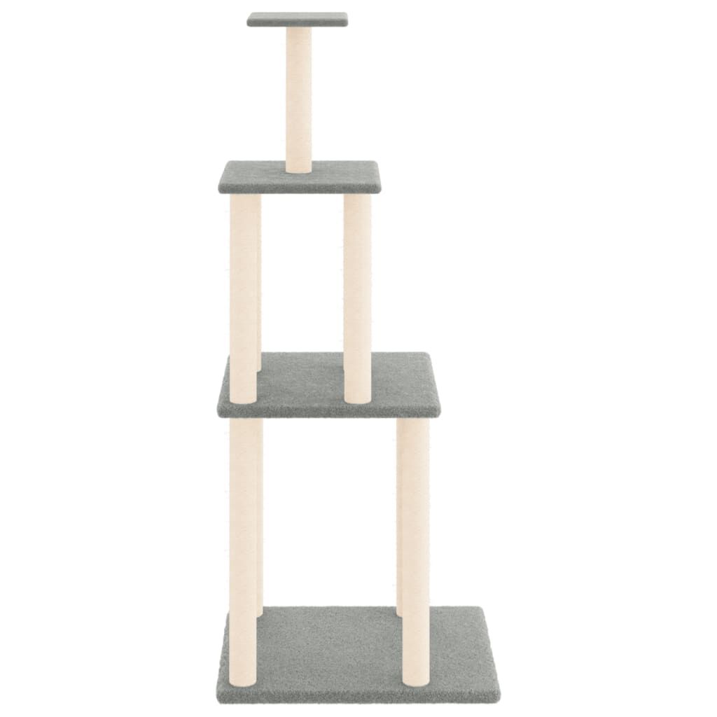 Vidaxl Rascador Para Gatos Con Postes De Sisal Gris Claro 149 Cm_3