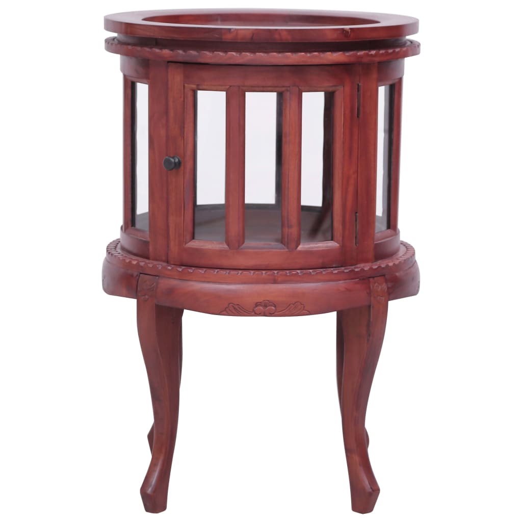 Armario Vitrina De Madera Maciza De Caoba Marrón 50x50x76 Cm_0