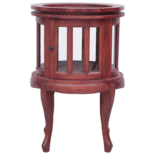 Armario Vitrina De Madera Maciza De Caoba Marrón 50x50x76 Cm_0