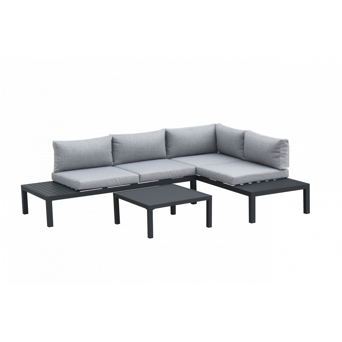 Manava Aluminio Gris Oscuro 5 Personas Esquina Set De Jardín 2 Sofás + 1 Mesa - Muebles De Jardín_0