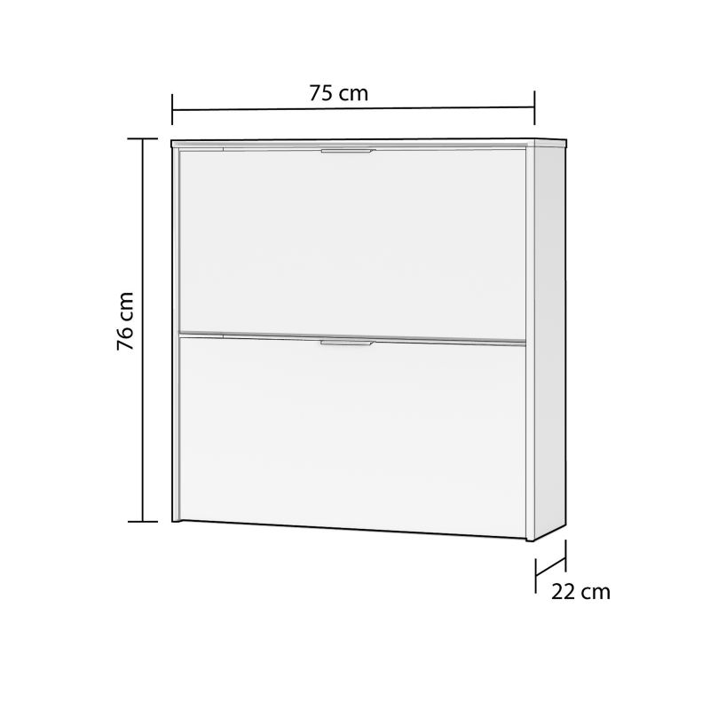 Zapatero Nubo 2 Puertas Melamina, Blanco, 75 X 76 X 22_2