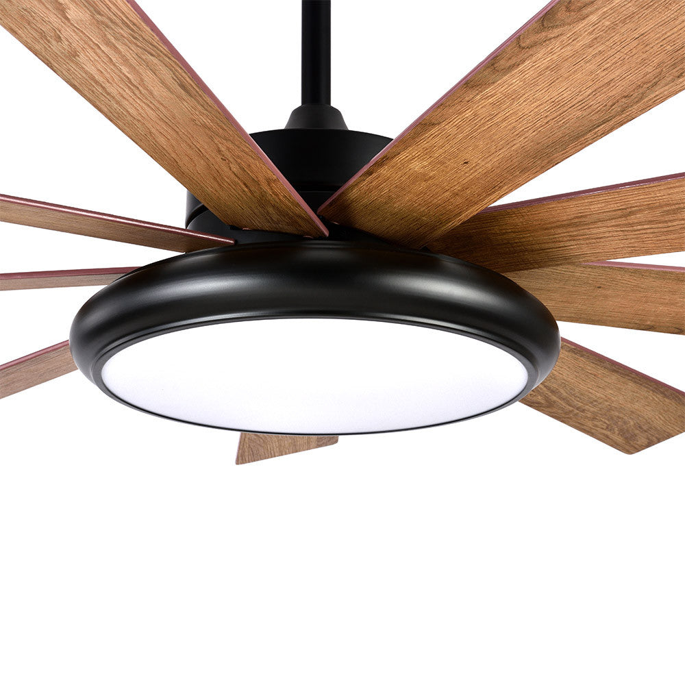 Ventilador Dc Pireo 36w Negro 9 Aspas Roble/haya 6 Vel 3000k, 4500k, 6000k 3800lm 132d C/remoto, Memoria Y Temporizador_3