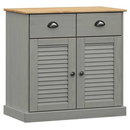 Aparador Con Cajones Vigo Madera Maciza Pino Gris 78x40x75 Cm / Vetonek_0