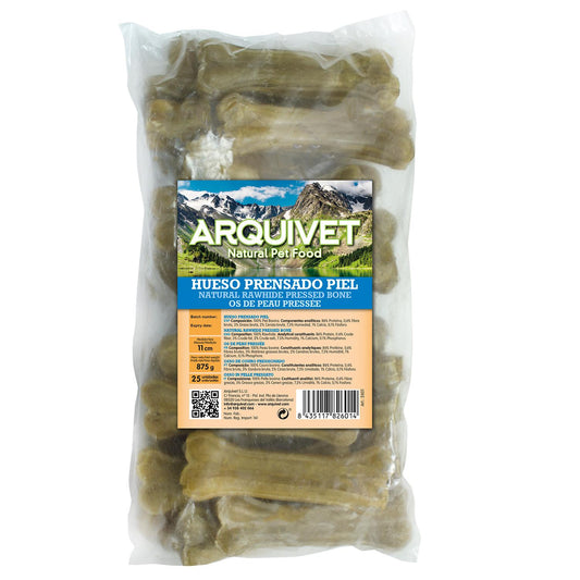 Petisco natural para cães Arquivet osso de couro prensado 11 cm 25 unidades