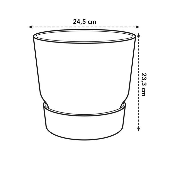 Vaso Elho Greenville Antracite 18 cm com Pires Integrados