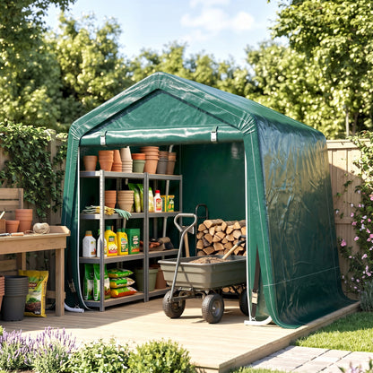 Outsunny Carpa De Jardín Exterior 2,4x2x2 M Con 2 Puertas Con Cremallera Verde_1