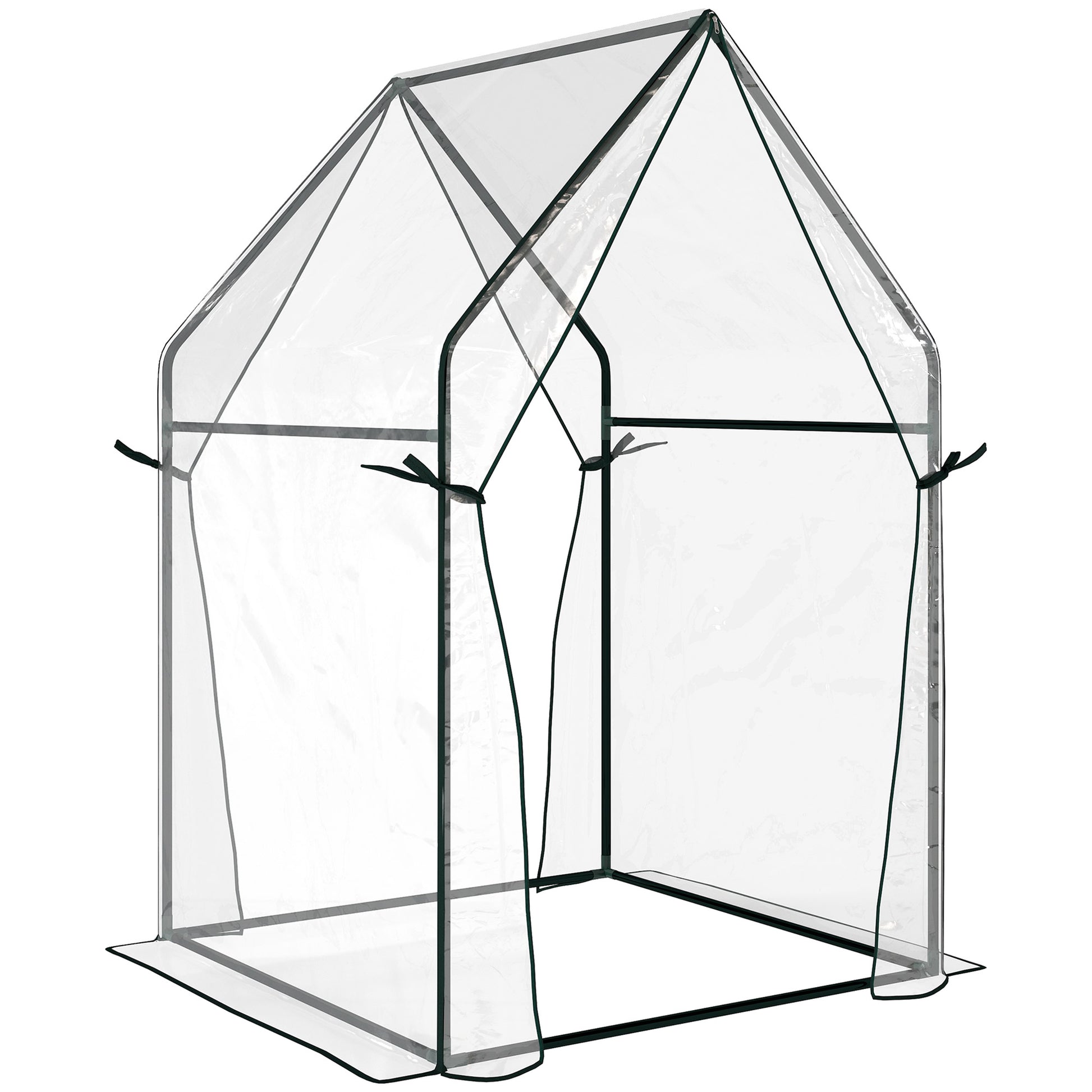 Outsunny Invernadero De Jardín Con 2 Puertas Anti-uv 90x90x145 Cm Transparente_0