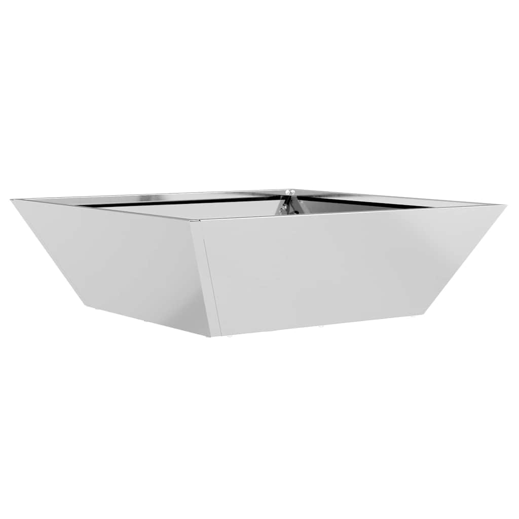 Macetero De Jardín Plateado 50 X 50 X 15 Cm Acero Galvanizado_0