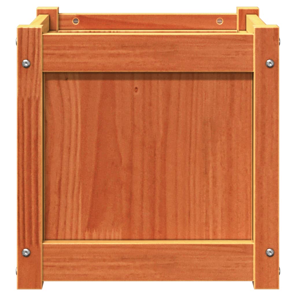 Jardineras De Exterior 2 Uds Madera Maciza De Pino Marrón Cera_5