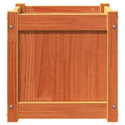 Jardineras De Exterior 2 Uds Madera Maciza De Pino Marrón Cera_5