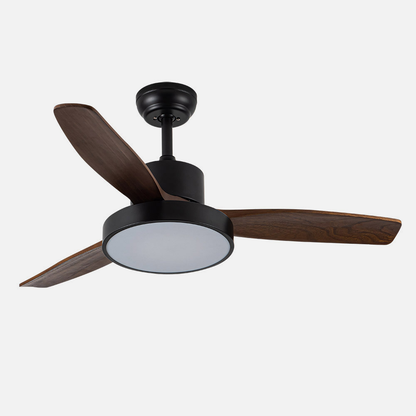 Ventilador Dc Kavala 48w Negro 3aspas Roble 112d 6velocidades 4078lm 3000-4000-6000k Remoto+memoria+temporizador_1