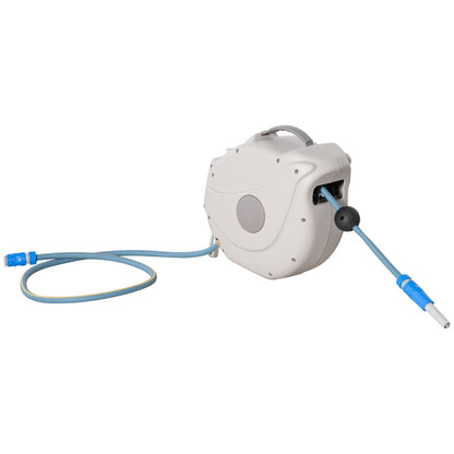 Outsunny Carrete De Manguera De Pared 15,1m+1,5m Enrollador Automático Giratorio_0