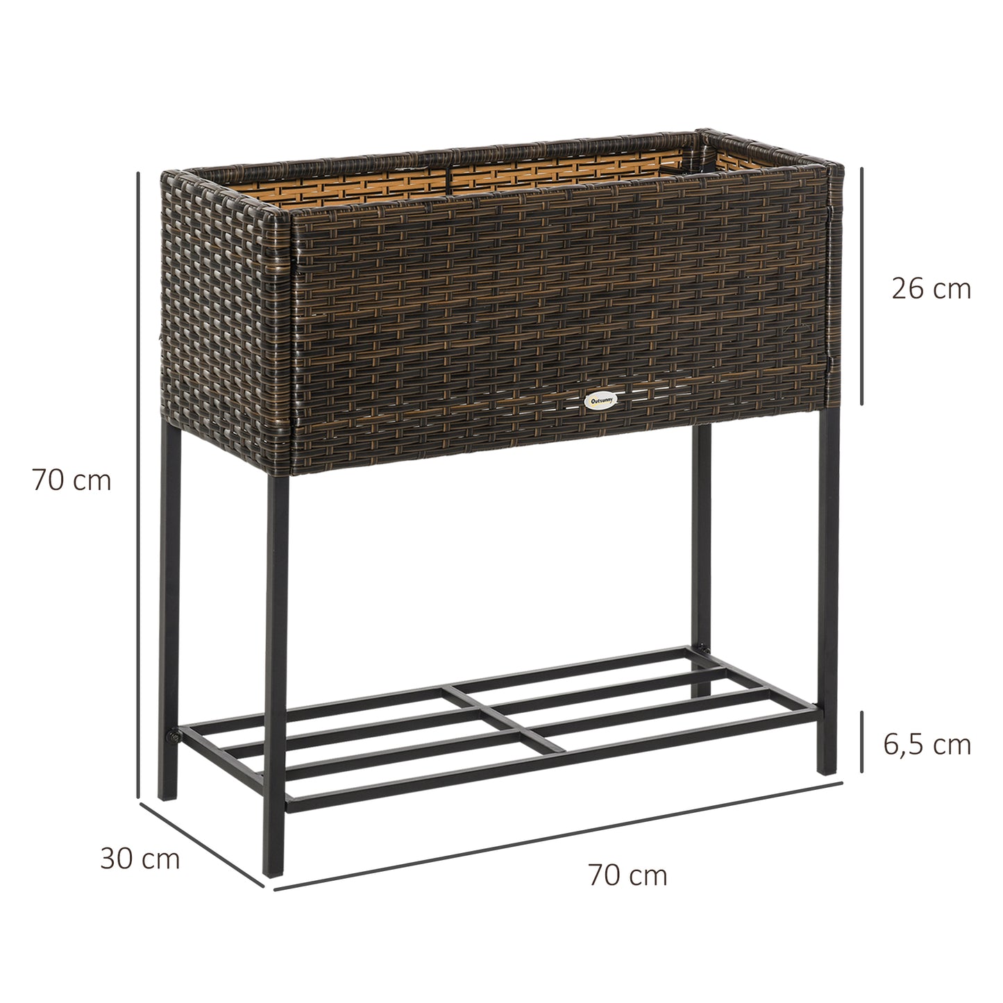 Outsunny Soporte Para Jardinera Exterior Huerto Urbano Con Estante 70x30x70 Cm_2