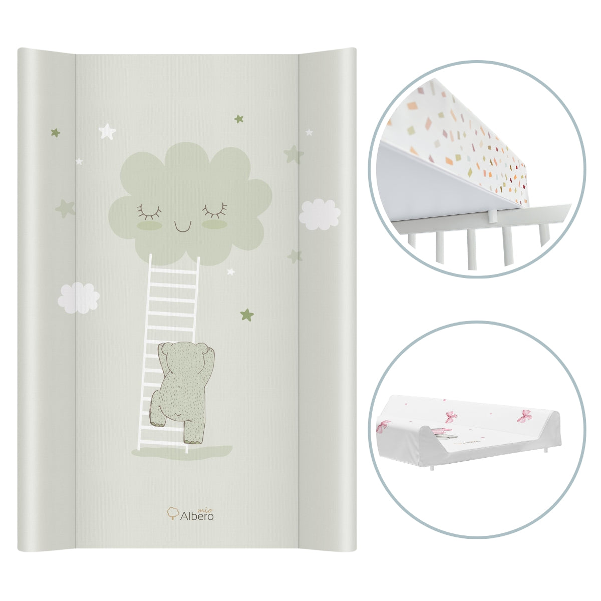 Cambiador Base Rígida Para Cuna 70x47 Nubes Menta_2