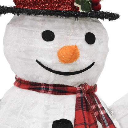 Vidaxl Familia De Muñecos De Nieve De Navidad Con Led Tela Lujosa_4