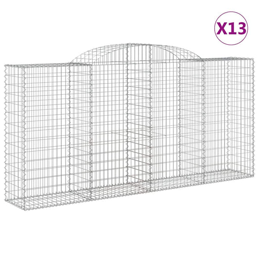 Cestas Gaviones 13 Uds Forma De Arco Hierro 300x50x140/160 Cm_0