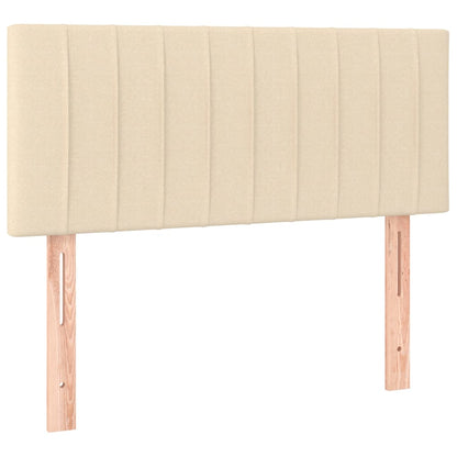Cama Box Spring Con Colchón Y Led Tela Crema 120x200 Cm / Vetonek_3