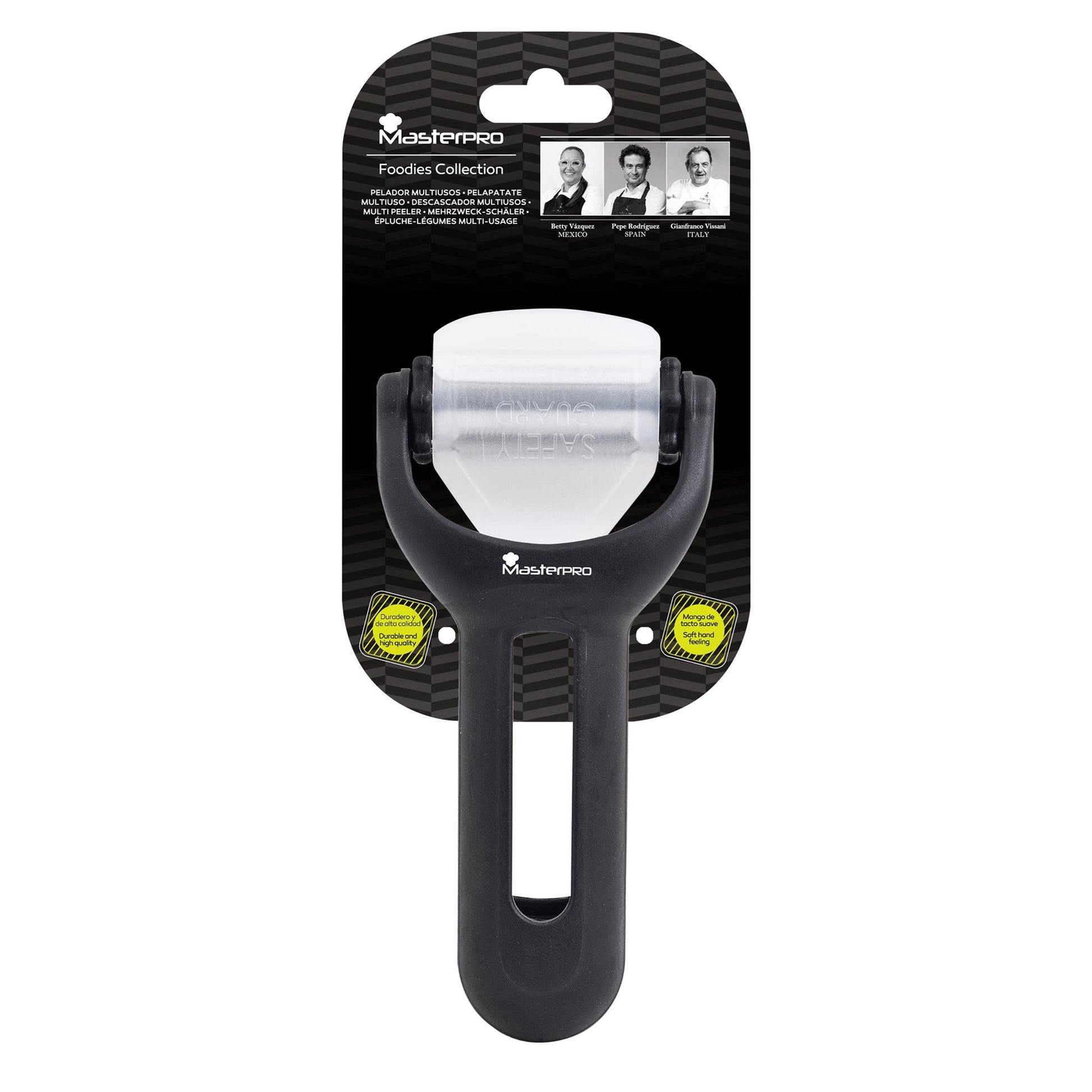 Pelador Multiple En Acero Inoxidable Foodies Color Negro Masterpro._2