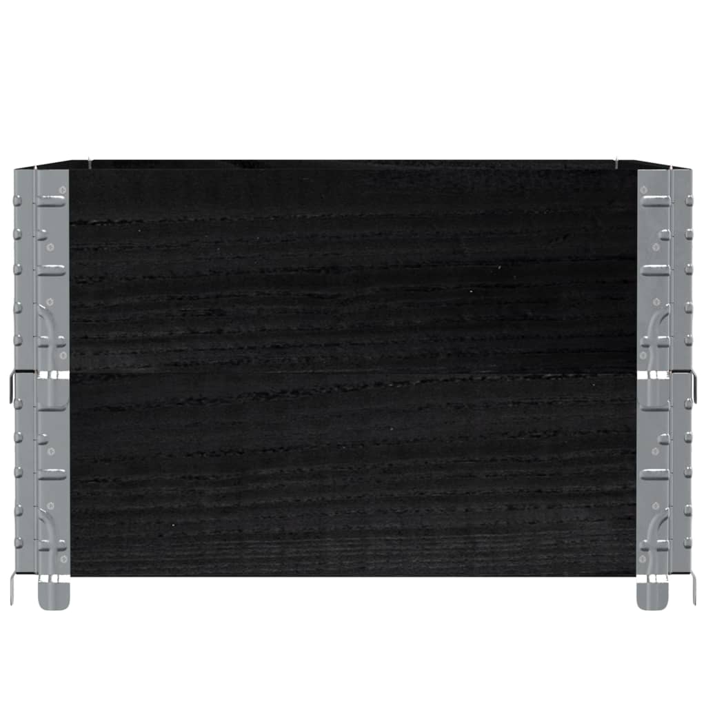 Jardinera De Madera Maciza De Pino Negro 80x60 Cm_3
