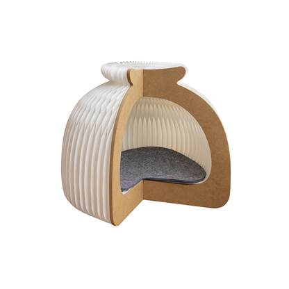 Cama Plegable Para Gatos Génova Con Estructura De Papel Kraft Y Cartón Reciclado Althea Living 49x44x35cm_0