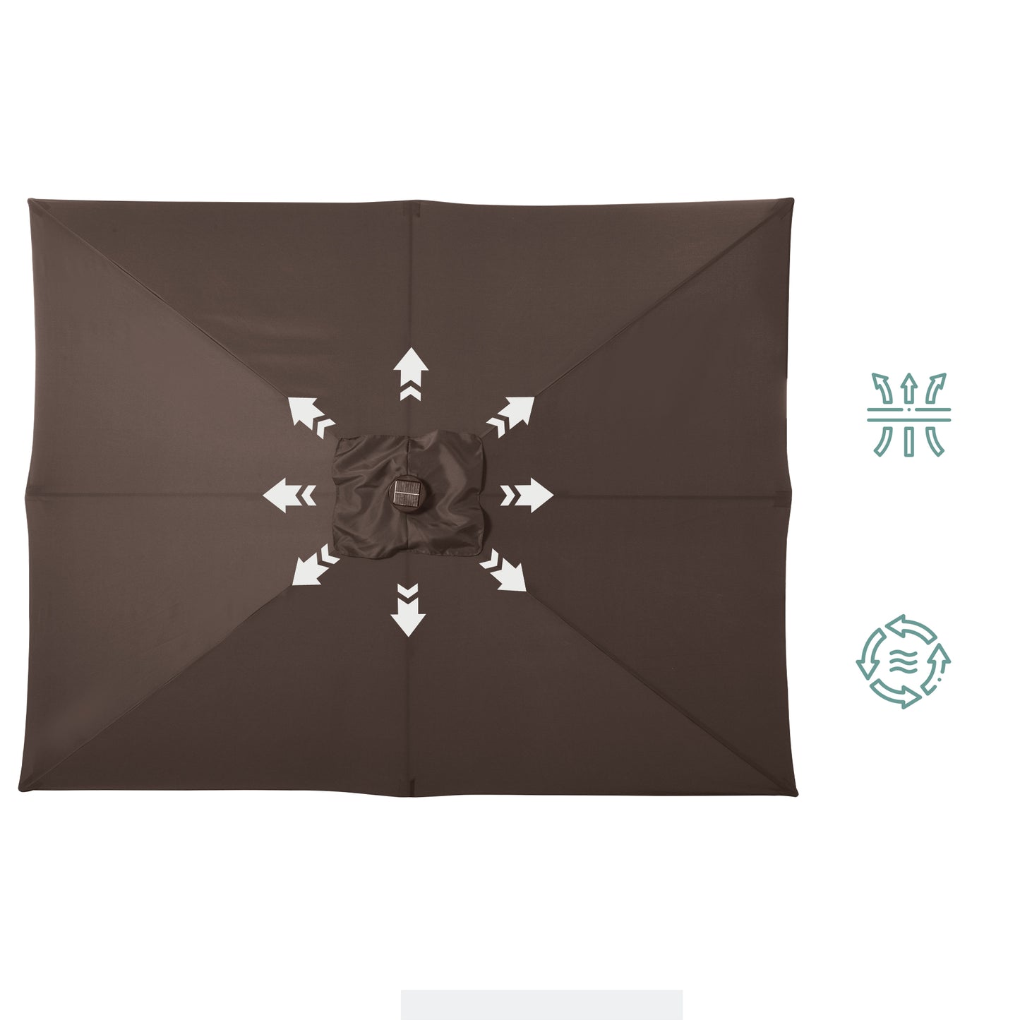 Outsunny Sombrilla De Jardín 2,7x2x2,5 M Con Techo Inclinable Luces Led Marrón_3