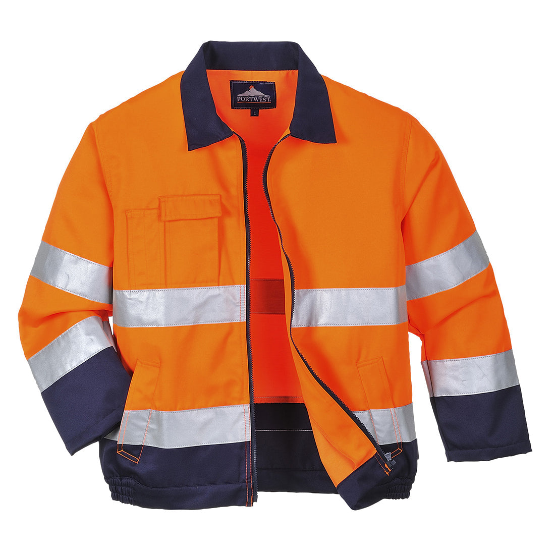 Cazadora Madrid Bicolor De Alta Visibilidad - Portwest / Xl / Naranja-marino_0