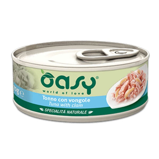 24 Latas De Comida Oasy Para Gato De Atun Y Almejas (24x70g)_0