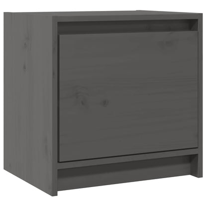 Mesitas De Noche 2 Uds Madera Maciza Pino Gris 40x30,5x40 Cm_0