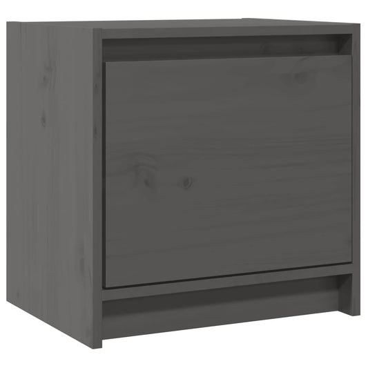 Mesitas De Noche 2 Uds Madera Maciza Pino Gris 40x30,5x40 Cm_0