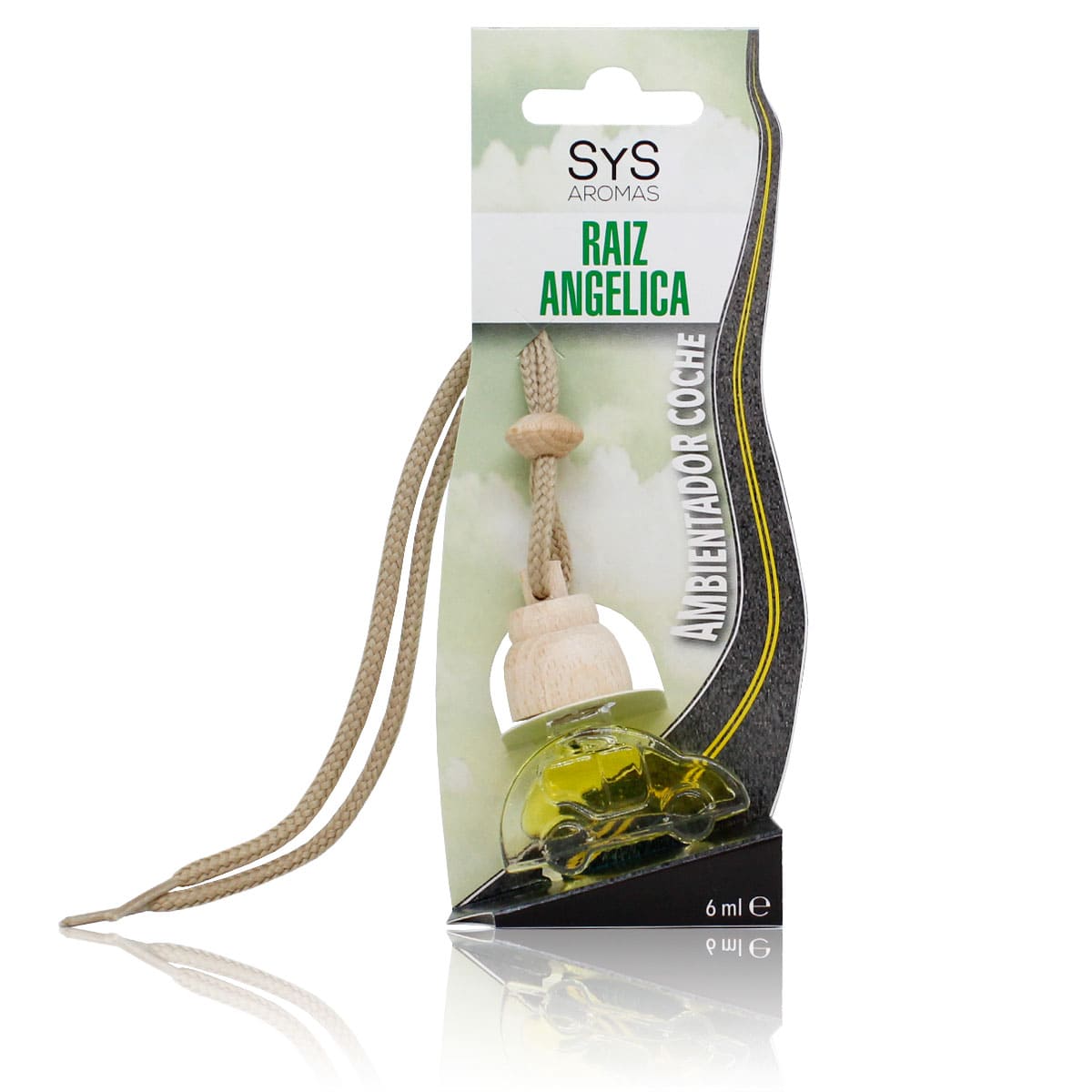 Ambientador Coche Little Car Raíz De Angélica SYS Aromas 6 ml | Aroma Herbal | Frescor Duradero | Formato Compacto_0
