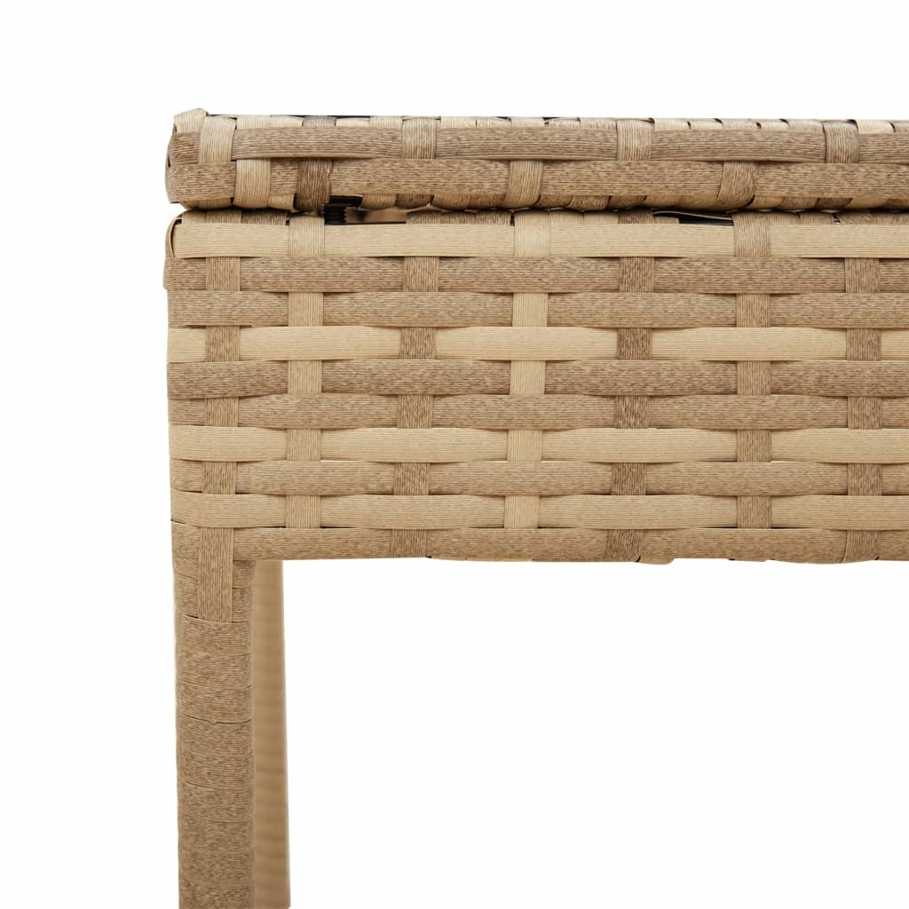 Tumbona Con Capota Y Mesa Ratán Sintético Beige / Vetonek_2