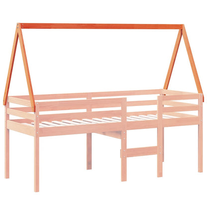 Techo De Cama Infantil Madera Maciza Marrón 199x80,5x88 Cm_2