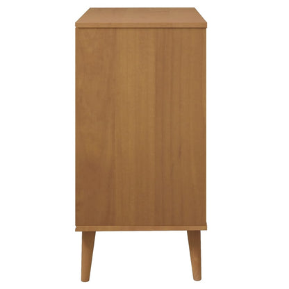 Mesita De Noche Molde Madera Maciza Pino Marrón 76,5x40x80 Cm / Vetonek_4