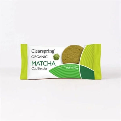 Bolachas de aveia e matcha biológica Clearspring 40g