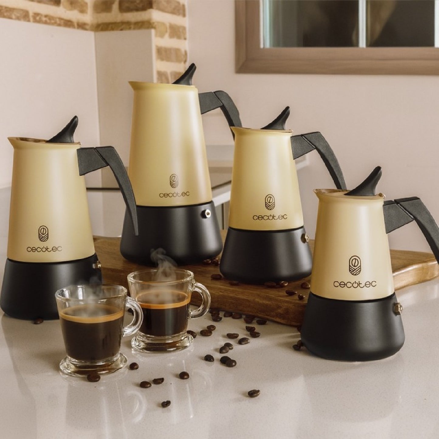 Cecotec Cafetera Italiana Piccolina 900 Beige. 450ml, 10 Tazas De Café, Acero Inoxidable, Apta Todas Superficies, Filtro_4