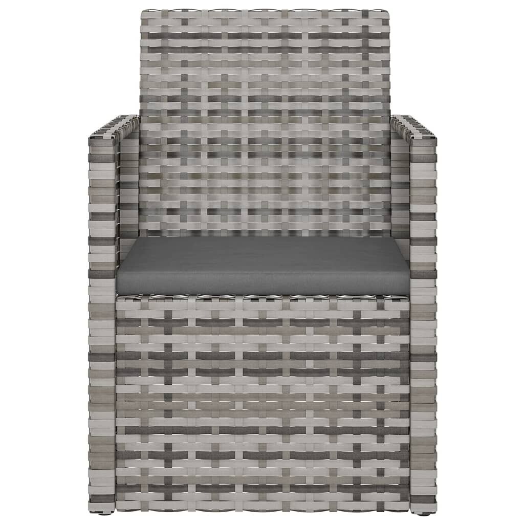 Vidaxl Muebles De Jardín Con Cojines 3 Piezas Ratán Sintético Gris_3