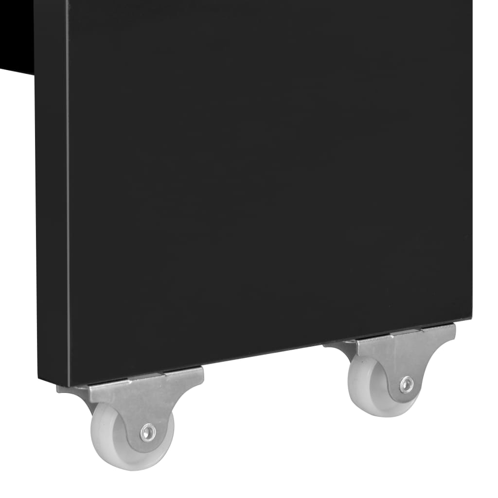 Mesa De Comedor Extensible Negro Brillante 175x90x75 Cm_3