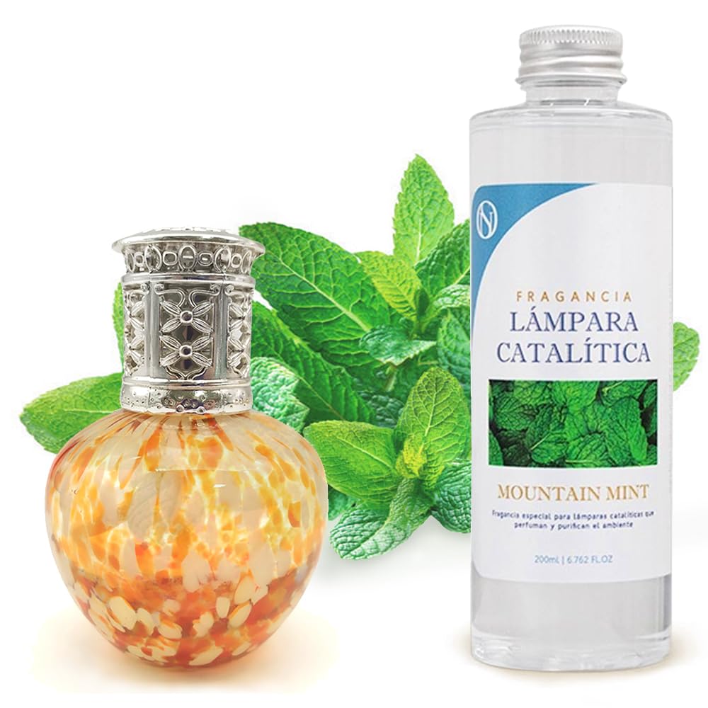 Lámpara Catalítica Drops Orange + Aroma Mountain Mint 500ml - Elimina Olores, Perfuma Y Mejora La Calidad Del Aire_0