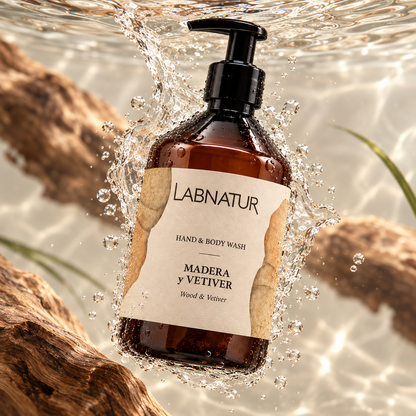 Jabón Manos y Cuerpo Madera y Vetiver Labnatur 500 ml | Aroma Amaderado y Herbal | Limpieza Suave | Vegano_4