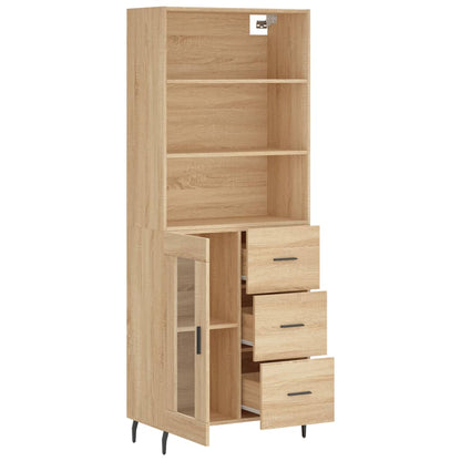 Aparador Alto Madera Contrachapada Color Roble 69,5x34x180 Cm_3
