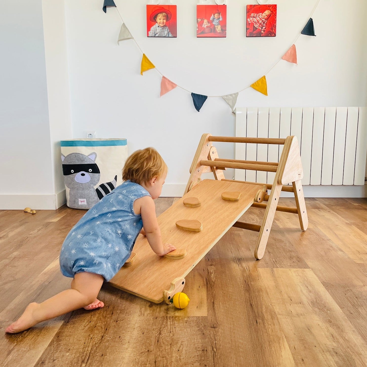 Triángulo De Aprendizaje Pequeño Pikler Plegable Madera. Med: 60 X 50 X 55 Cm. Tremsc0002. Woodgo._3