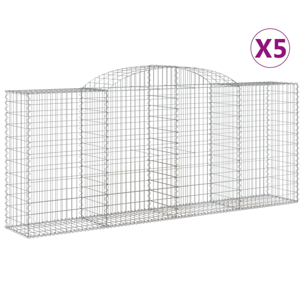 Cestas De Gaviones 5 Uds Forma De Arco Hierro 300x50x120/140 Cm_0