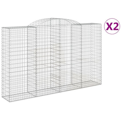 Cestas De Gaviones 2 Uds Forma De Arco Hierro 300x50x180/200 Cm_0