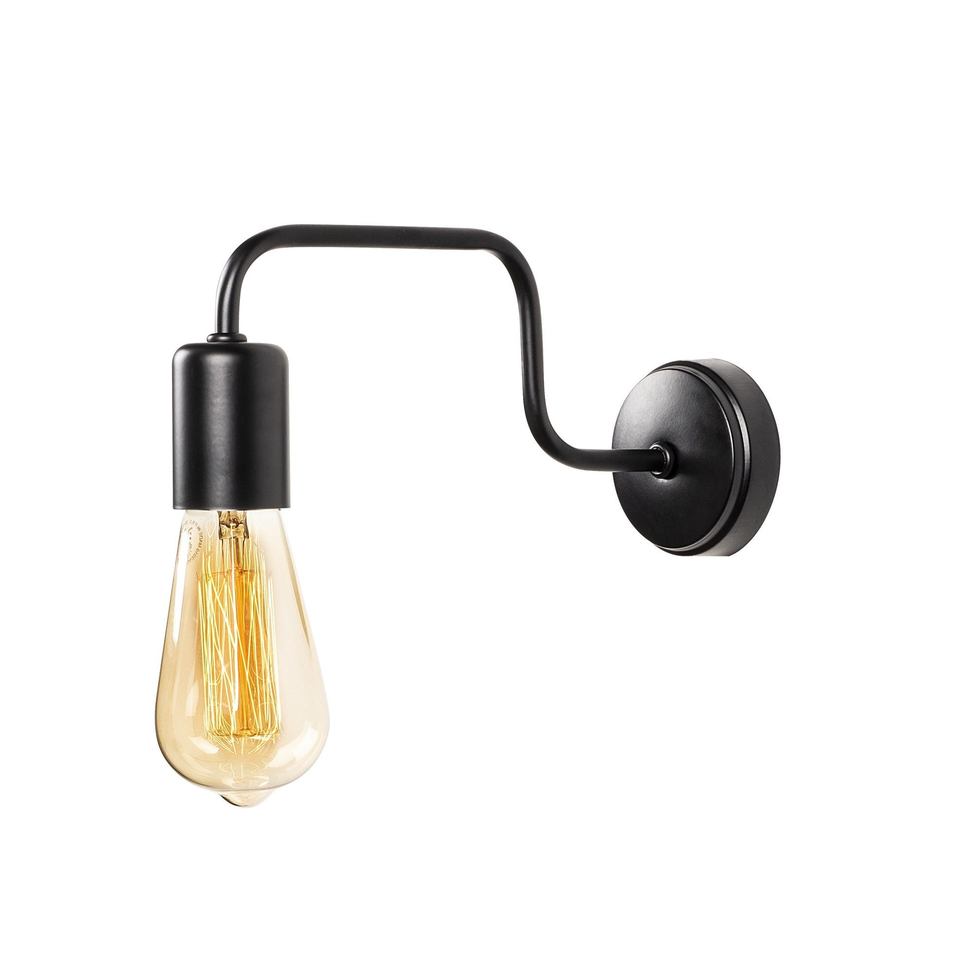 Aplique De Pared, Metal , Negro, 4x28x11, Casquillo E 27 Max 40 W_2