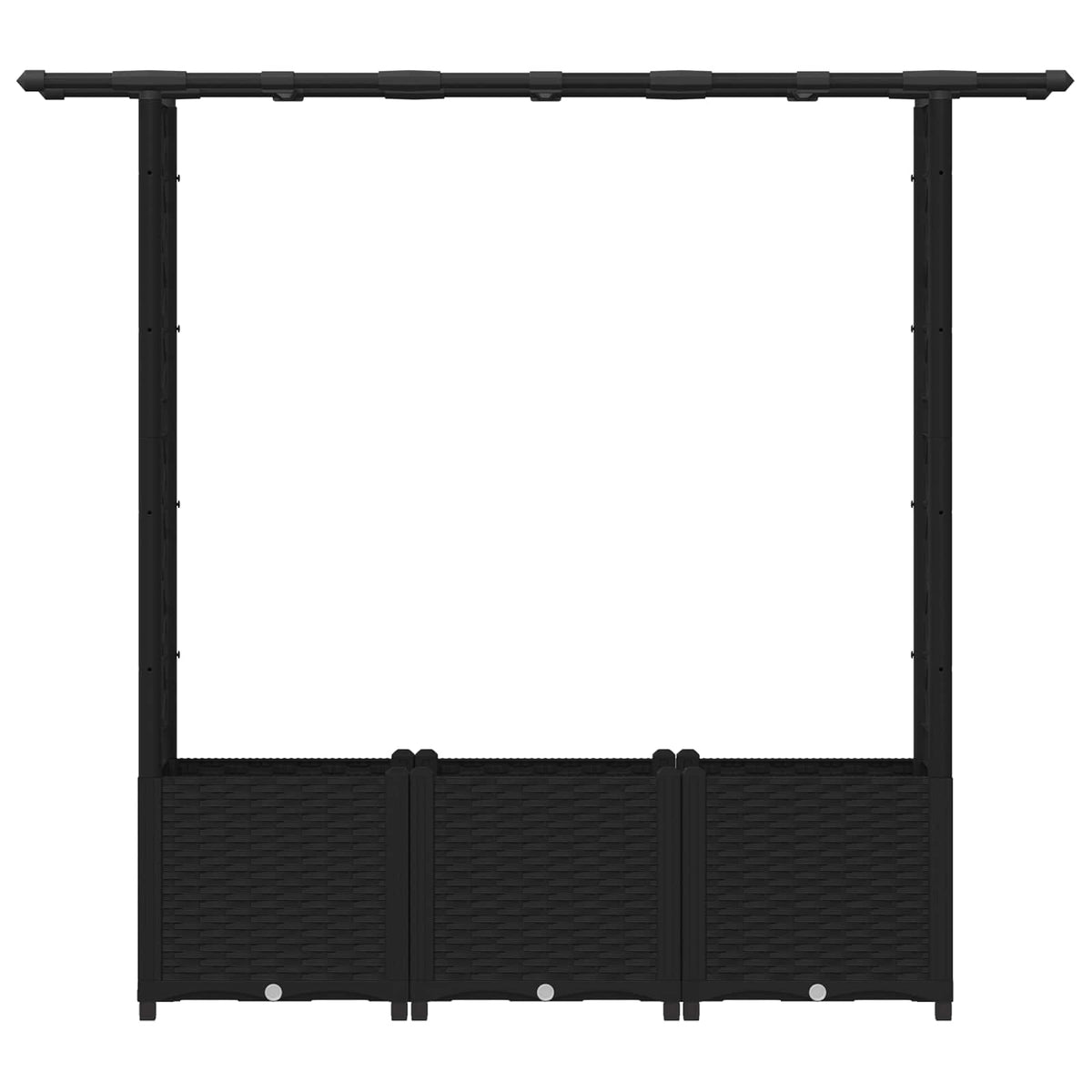 Cama Elevada Con Trellis Y Techo Negro 162,5 X 40 X 136 Cm Pp_3