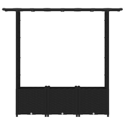 Cama Elevada Con Trellis Y Techo Negro 162,5 X 40 X 136 Cm Pp_3