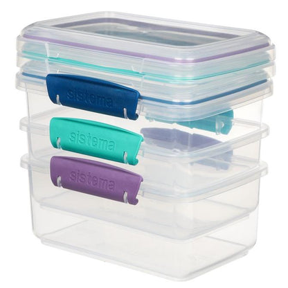 Pacote de recipientes herméticos Klip It System 3x1 l