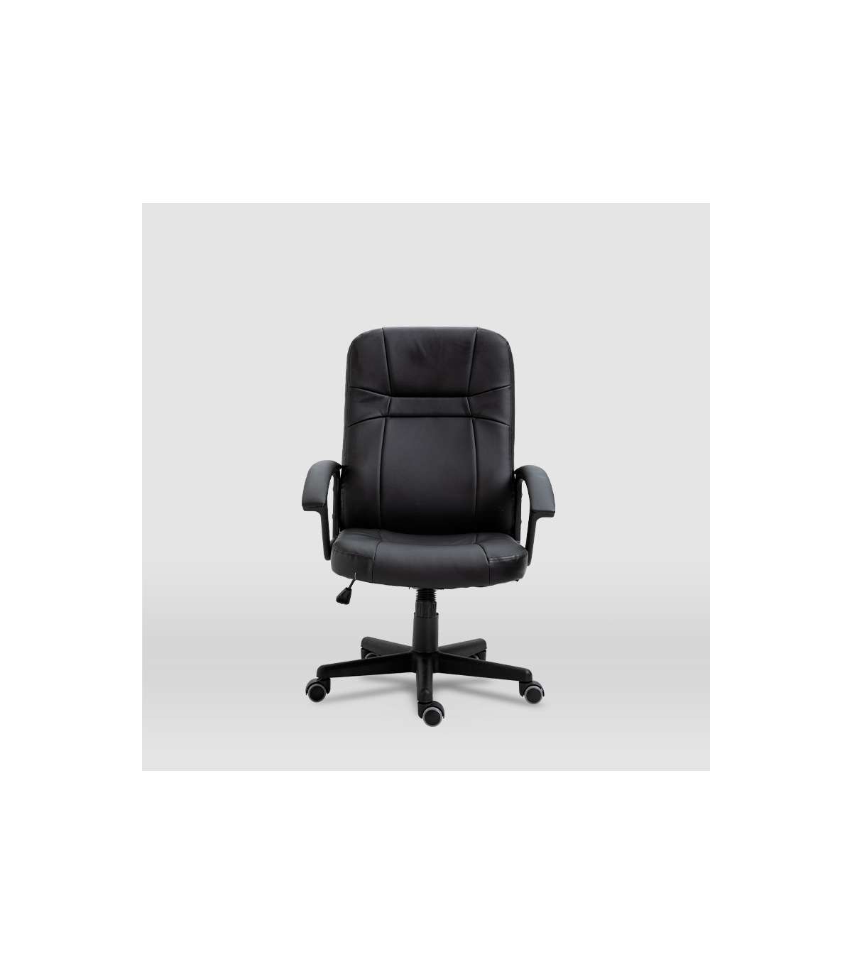 Silla De Oficina Elsa En Piel Sintética Negra. Alto: 100-110, Ancho: 65, Fondo: 68._0