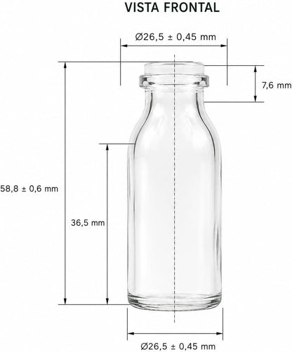 Pack de 20 Botellas de Cristal Transparente de 15 ml | Tapón Obturador | Viales Rellenables y Reutilizables_1
